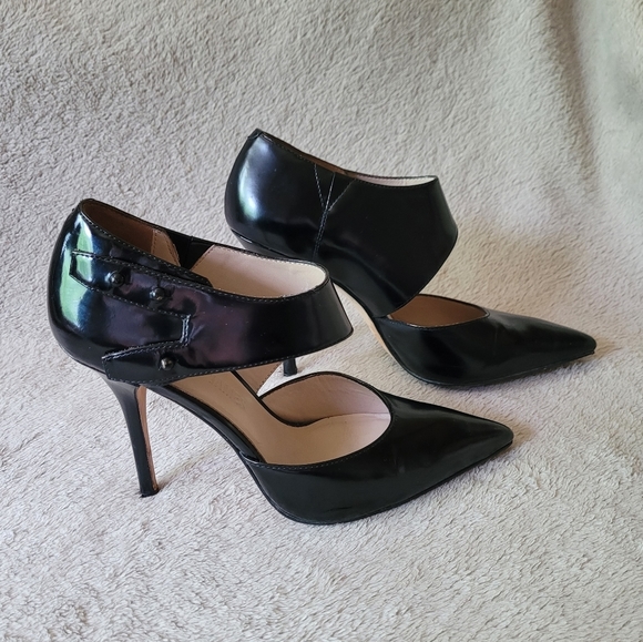 Elizabeth and James Blk Leather Stilettos - Picture 4 of 15